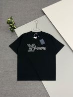 超低価格ルイヴィトンtシャツ メンズ偽物 コットン ロゴ刺繍 シンプル 短袖 純綿 トップス 上質 ブラック