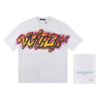 レディース ルイヴィトンtシャツスーパーコピー コットン 純綿 トップス プリント 半袖 柔らかい ホワイト