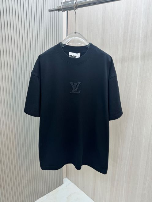 超激得価格 tシャツ ルイヴィトンスーパーコピー トップス 半袖 プリント 純綿 シンプル 男女兼用 ブラック