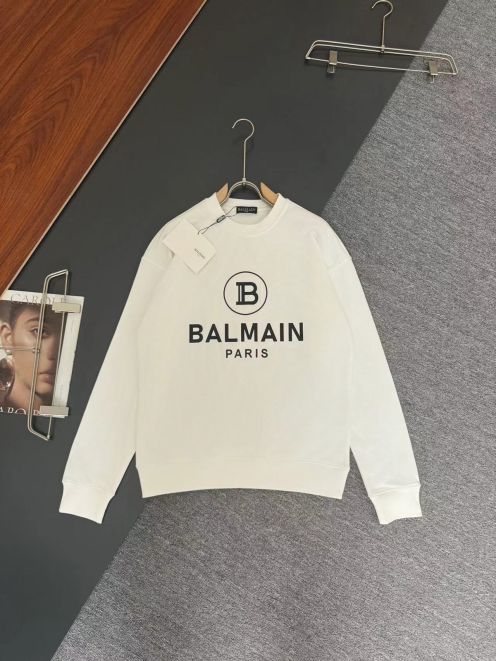 BALMAIN 爆買いで大得価の バルマンパーカーコピートップス ロゴプリント 純綿 快適 ホワイト