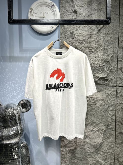 春夏新作 バレンシアガ ロゴtシャツスーパーコピー シンプル 柔軟 短袖 トップス MCC012 プリント 100％綿 ホワイト