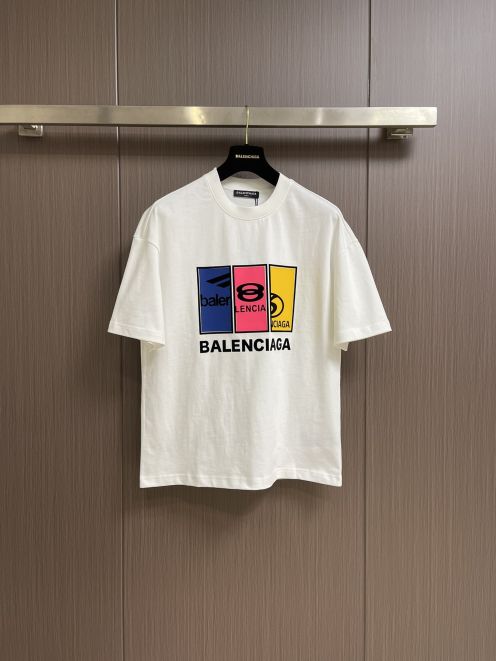 夏服バレンシアガtシャツサイズ感スーパーコピー プリント 100％綿 トップス ゆったり 柔らかい 半袖 ホワイト