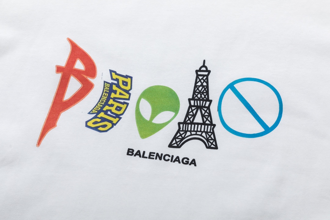 2024年の定番人気 バレンシアガtシャツ見分け方スーパーコピー トップス 柔らかい 純綿 プリント カラフル文字 半袖 ホワイト_9