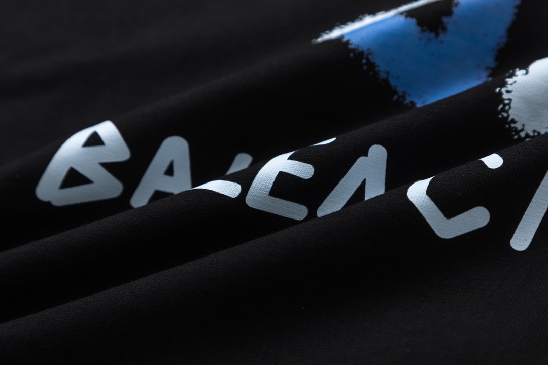 一番安い バレンシアガtシャツ メンズＮ級品 トップス 柔らかい 純綿 ロゴプリント 半袖 シンプル ブラック_10