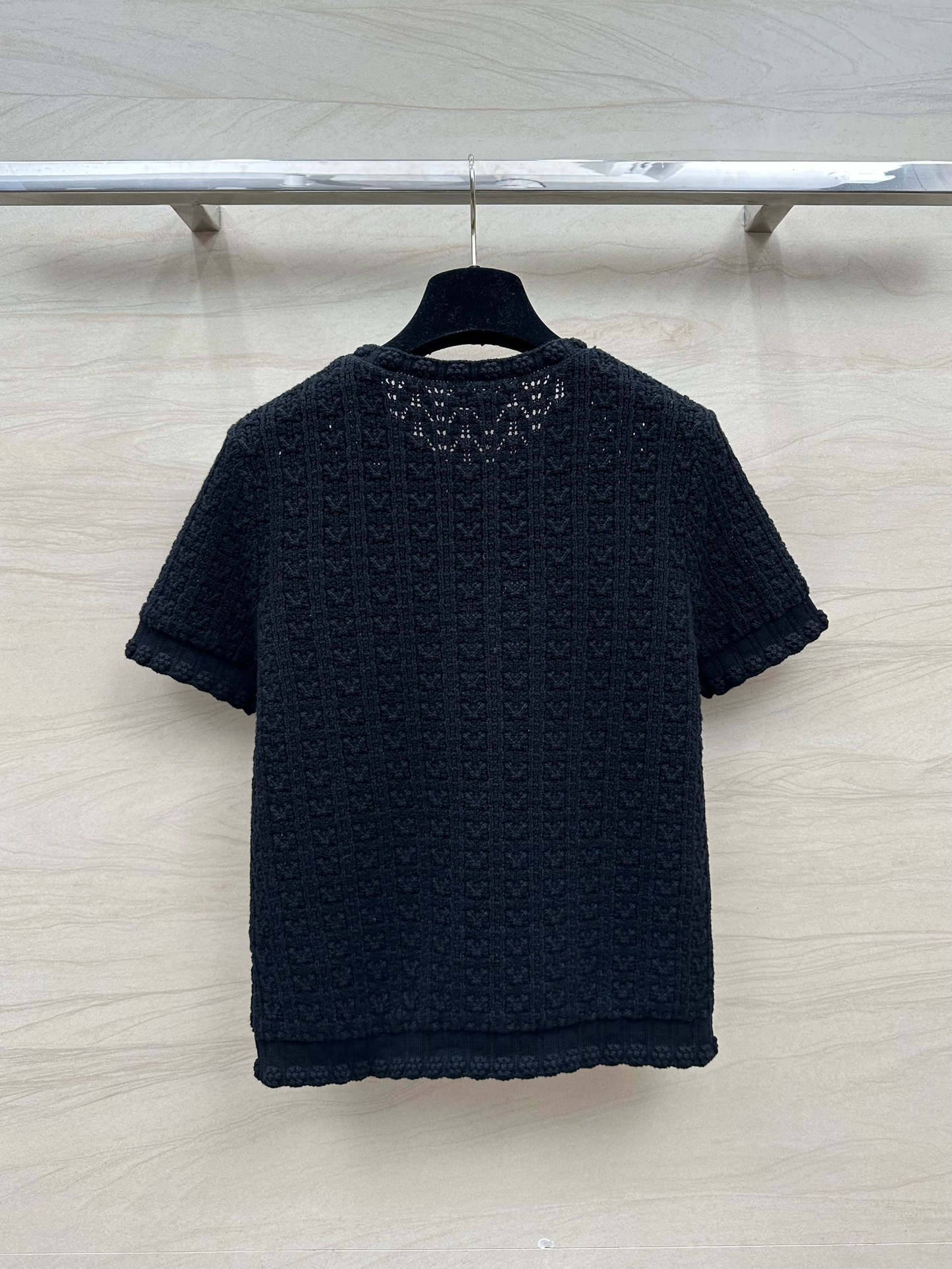 シャネル t シャツ偽物 心地よい着用感 純綿 トップス 半袖 シンプル 高級感 品質保証 ブラック_6