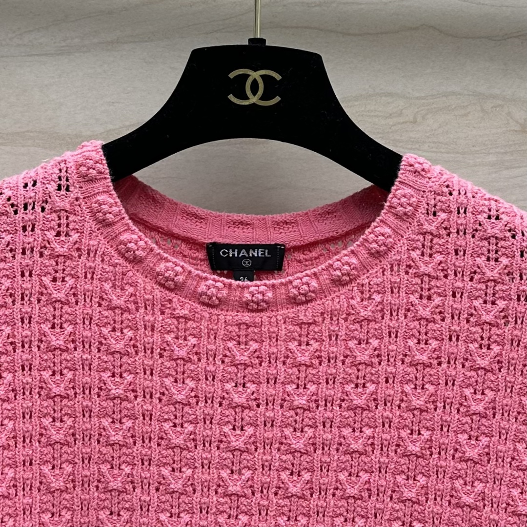 シャネル t シャツ レディーススーパーコピー 心地よい着用感 純綿 トップス 半袖 シンプル 高級感 品質保証 ピンク_3