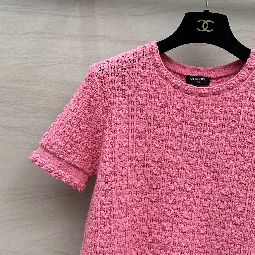シャネル t シャツ レディーススーパーコピー 心地よい着用感 純綿 トップス 半袖 シンプル 高級感 品質保証 ピンク_6