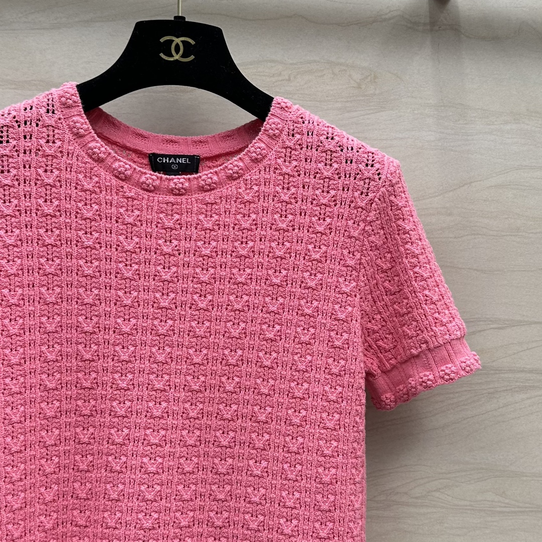シャネル t シャツ レディーススーパーコピー 心地よい着用感 純綿 トップス 半袖 シンプル 高級感 品質保証 ピンク_8