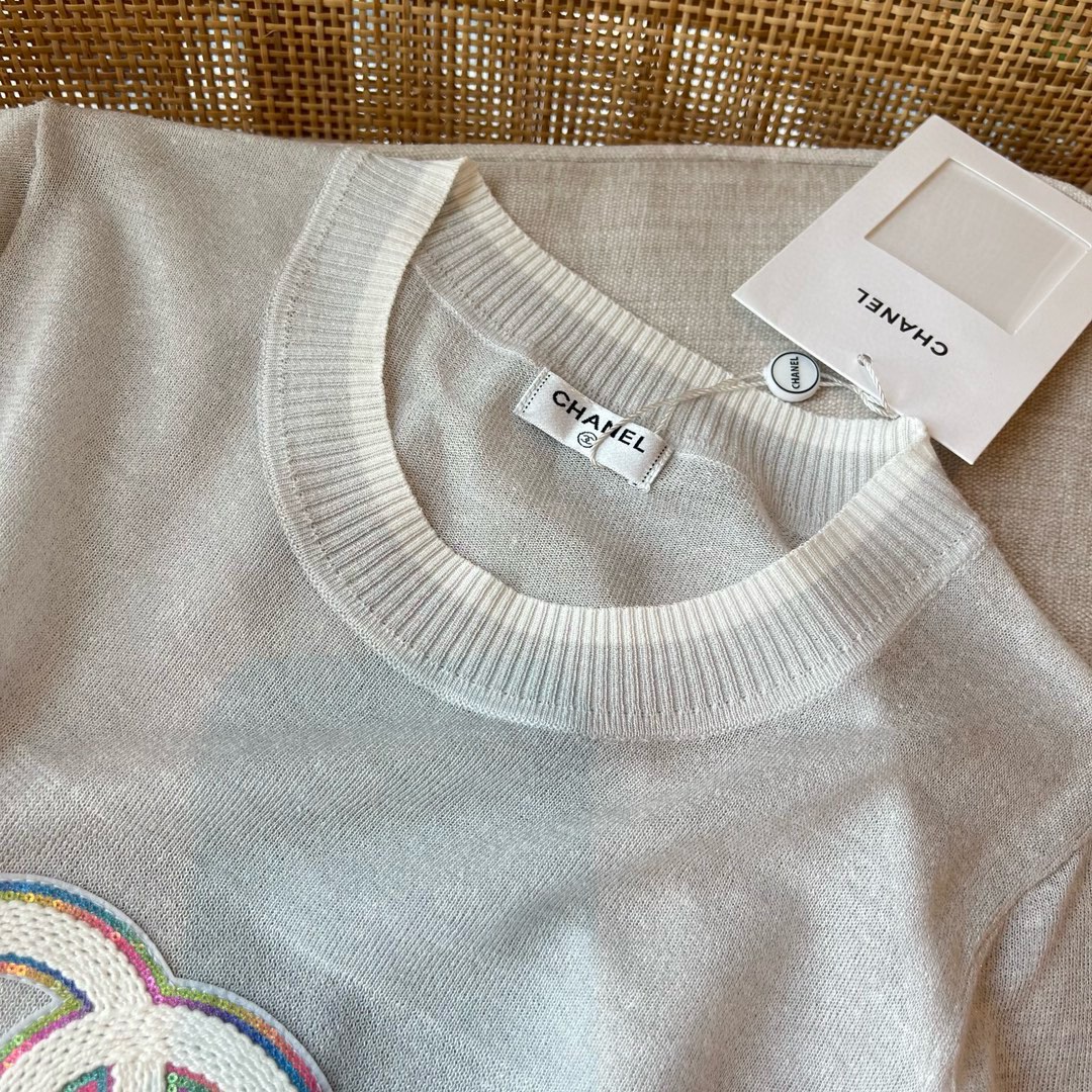 高級感溢れる chanel t シャツ 値段スーパーコピー ロゴ刺繍 純綿 トップス 柔らかい 夏品 グレイ_6