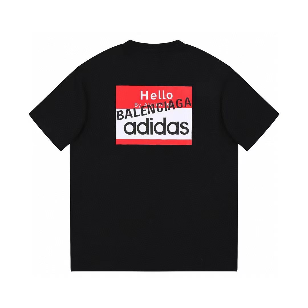 ヴェトモン tシャツ メンズコピー 純綿 トップス Balenciaga&adidas&Vetements三つコラボ 半袖 ブラック_2