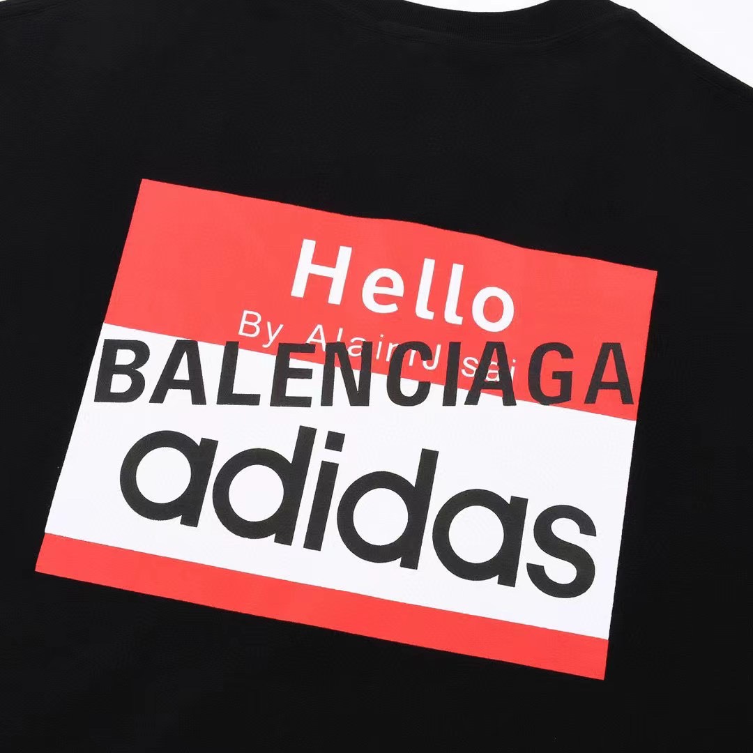 ヴェトモン tシャツ メンズコピー 純綿 トップス Balenciaga&adidas&Vetements三つコラボ 半袖 ブラック_3
