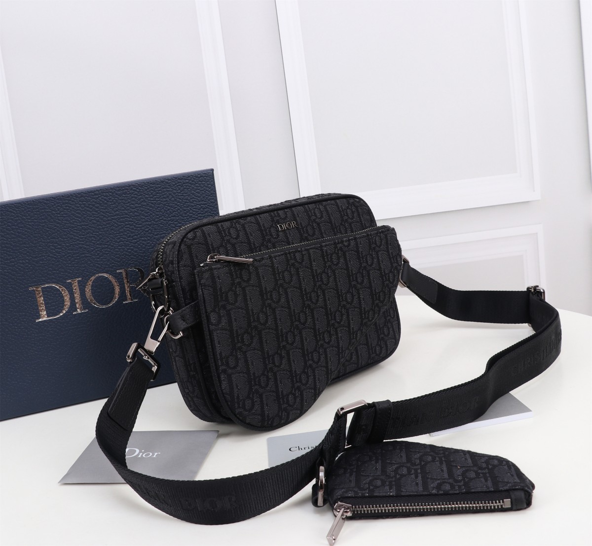 お得品‼dior ショルダー バッグコピー プリント 斜め掛けバッグ 型番1ADPO276 牛革 シンプル メンズ ブラック_3