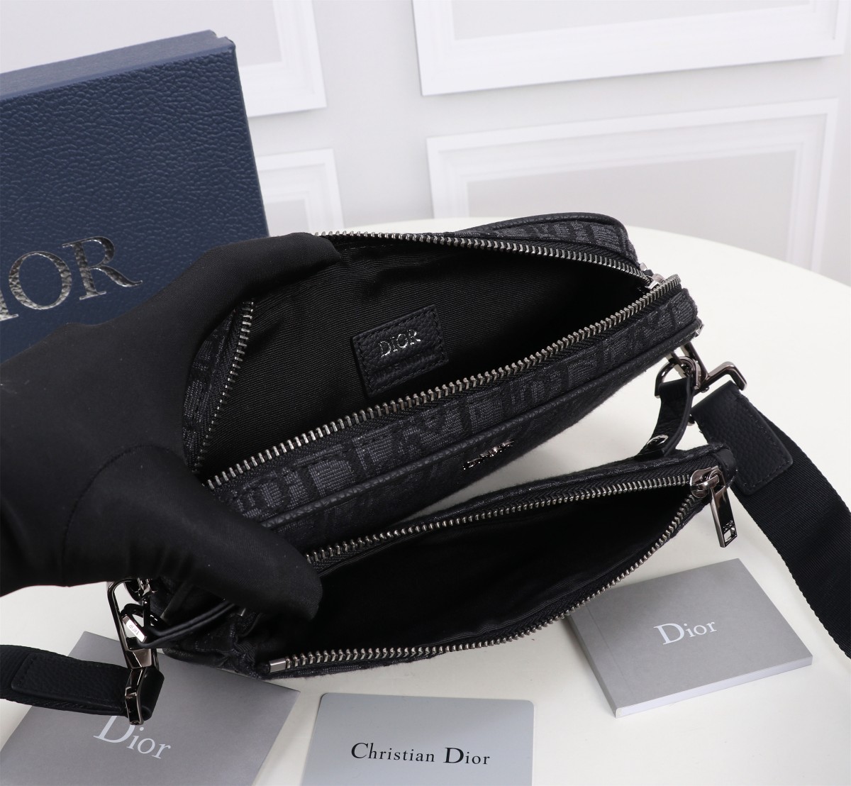 お得品‼dior ショルダー バッグコピー プリント 斜め掛けバッグ 型番1ADPO276 牛革 シンプル メンズ ブラック_8