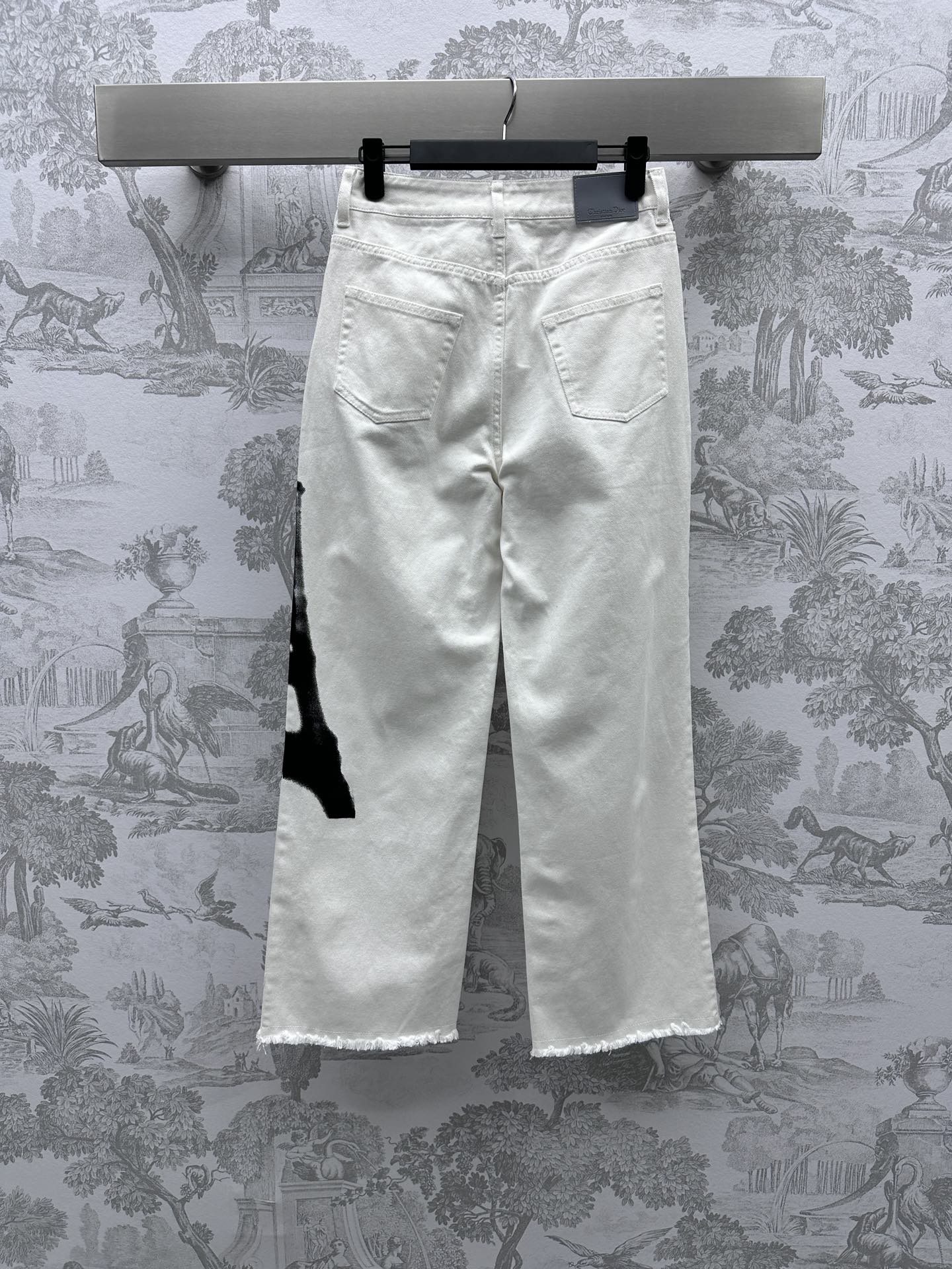 ディオールズボンスーパーコピー デニム素材 シンプル ズボン ゆったり 筒形パンツ ファッション ホワイト_6