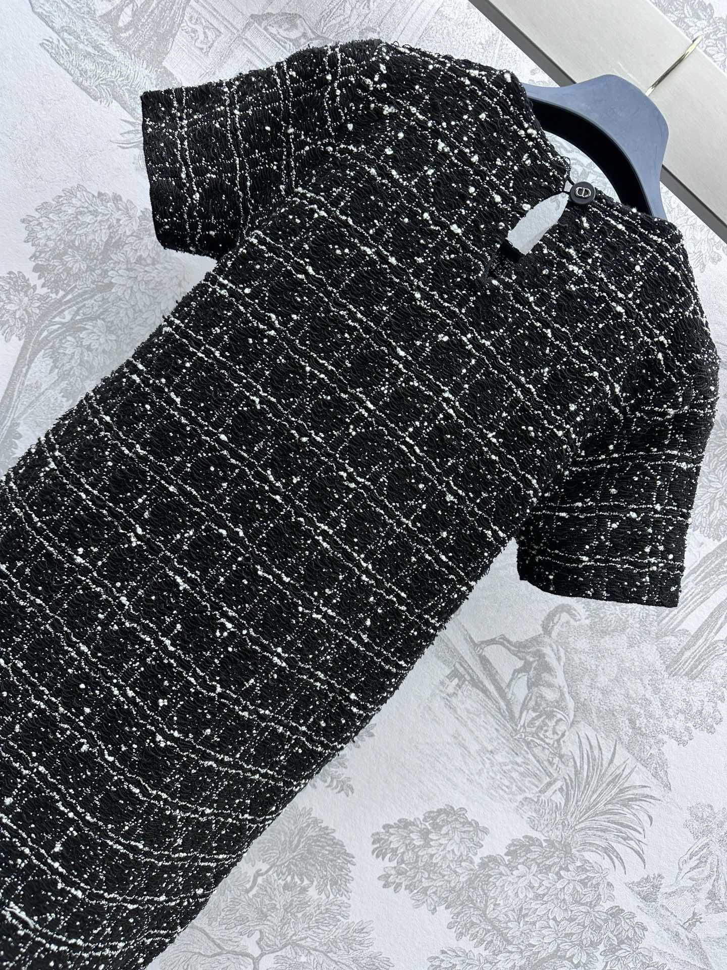 セール開催中 ディオールスカート偽物 ワンピース セーター 編みスカート シンプル レディース 半袖 筒形 ブラック_7