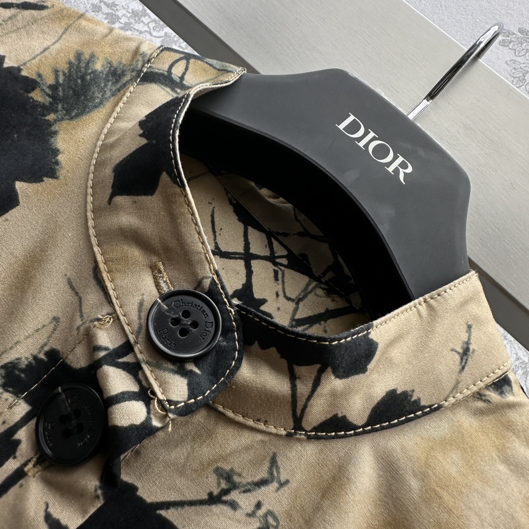 dior スカートコピー ワンピース 限定の人気アイテム 花プリント 中国風 純綿 半袖 レディース セクシー ブラウン_4