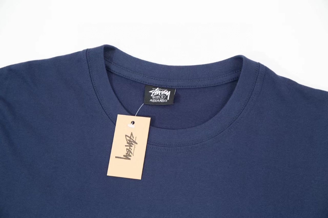 ステューシーのtシャツ偽物 シンプル 純綿 限定品 半袖 海の写真プリント ファッション ブルー_3