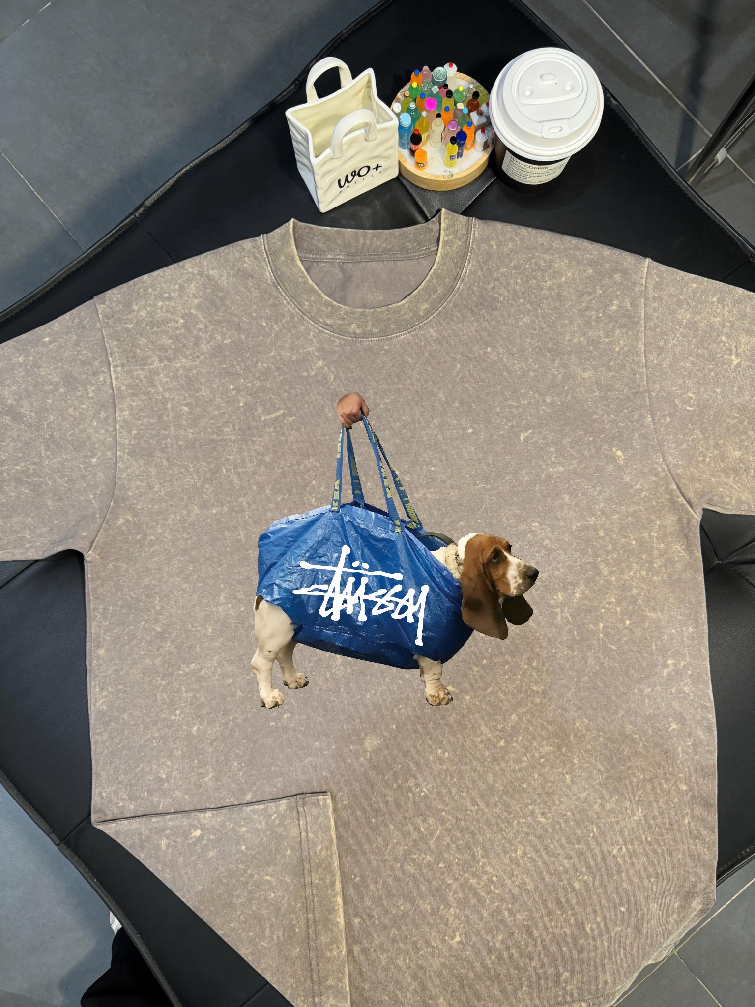 お買い得品 短袖 シンプル ステューシーtシャツ 着丈スーパーコピー  純綿 トップス 犬プリント 激安 柔らかい ブラウン_7