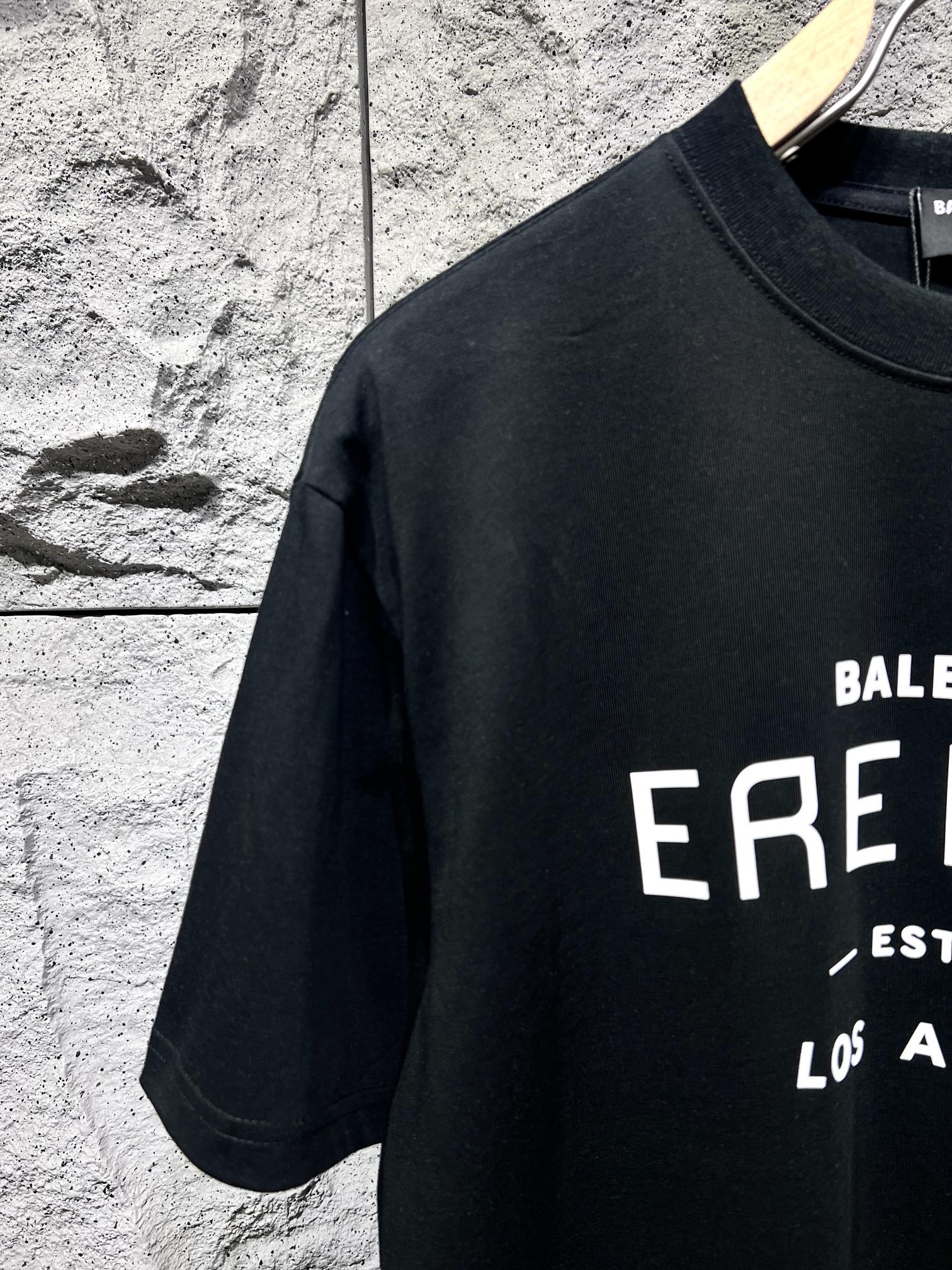 一番安い バレンシアガtシャツ メンズスーパーコピー 純綿 トップス 半袖 Balenciaga*EREWHONコラボ ファッション ブラック_4