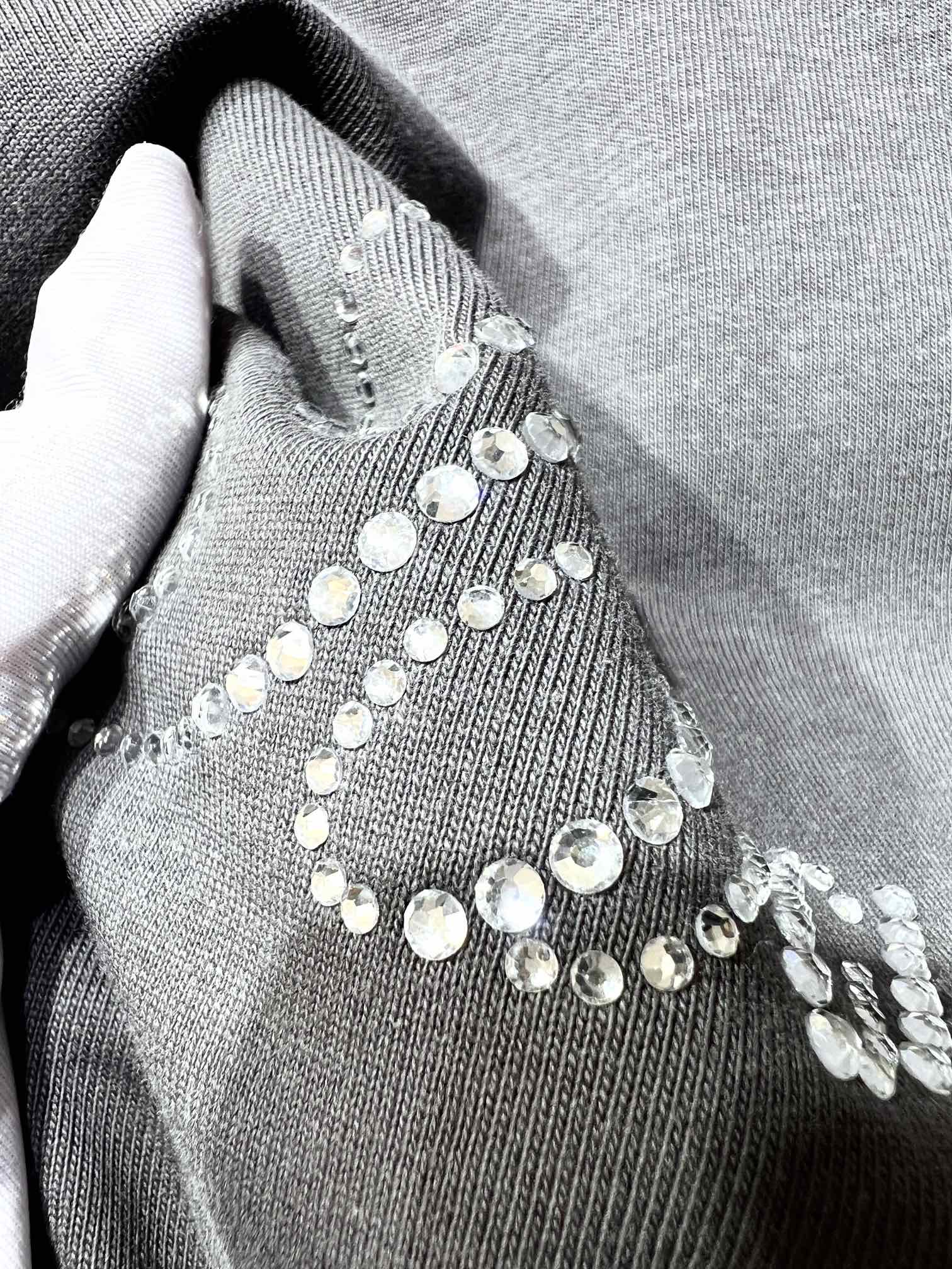 バレンシアガtシャツ メンズ偽物 トップス 短袖 oversize ダイヤモンド飾り 半袖 夏服 グレイ_8