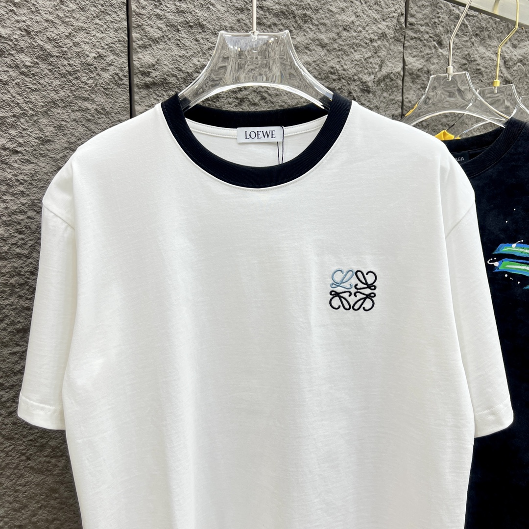 ロエベtシャツ 偽物 見分け方偽物 丸首 人気品 クルーネック 100％綿 トップス 春夏半袖 心地よい着用感 ホワイト_2