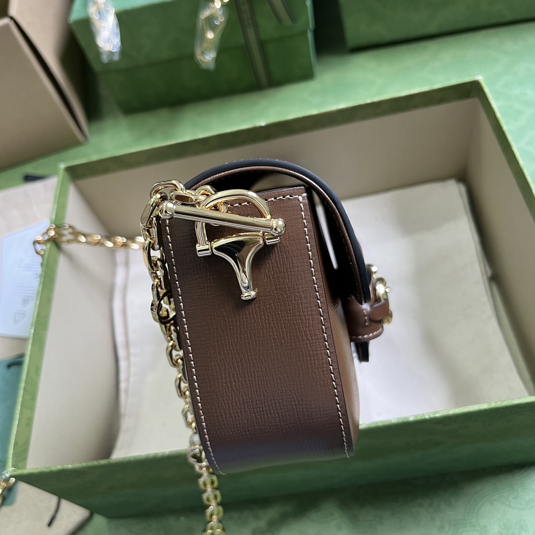 gucci バッグコピー Horsebit 1955シリーズ 斜め掛けバッグ 持ちバッグ 型番735178 レザー 本革 レディース ブラウン_4