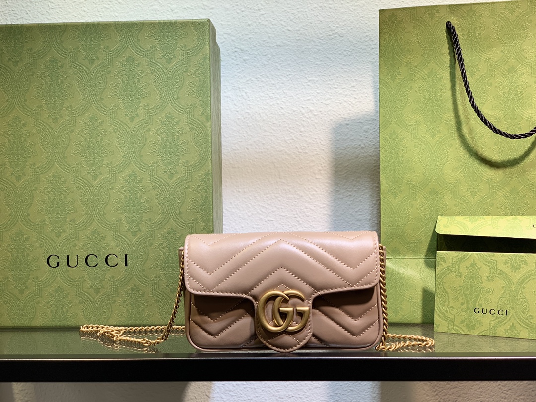 爆買い gucci チルドレン バッグスーパーコピー 牛革 型番476433 肩掛けバッグ チェーンバッグ 少女風 レディース ピンク_1