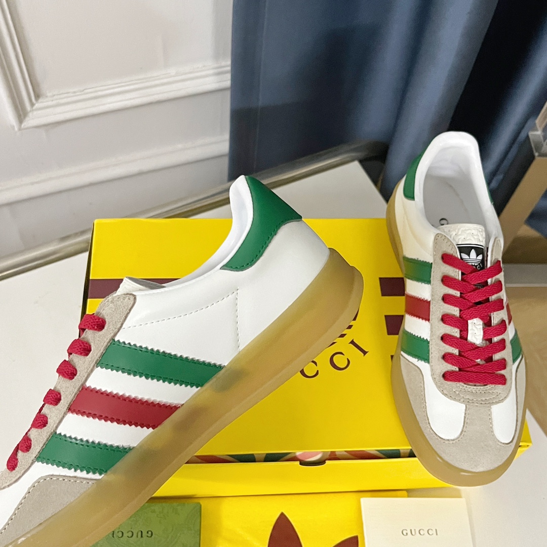 最新到着‼グッチ レディース スニーカー偽物 運動 adidas x Gucciコラボ ランニング カップル 防滑 カジュアル ブラウン_3