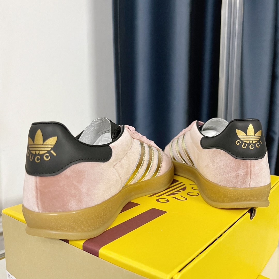 最新到着‼レディース グッチ スニーカースーパーコピー 運動 adidas x Gucciコラボ ランニング カップル 防滑 カジュアル ピンク_9