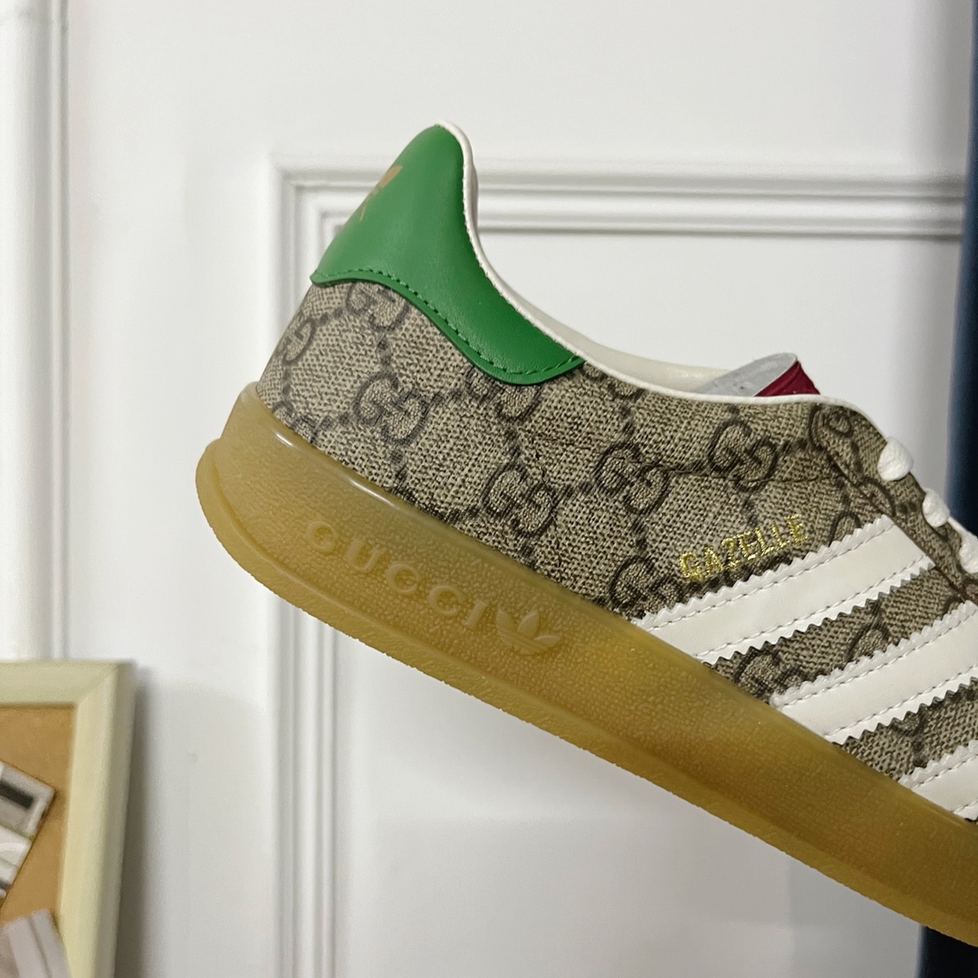 adidas gucci スニーカー激安通販 運動 adidas x Gucciコラボ ランニング カップル 防滑 カジュアル 花柄 ブラウン_8