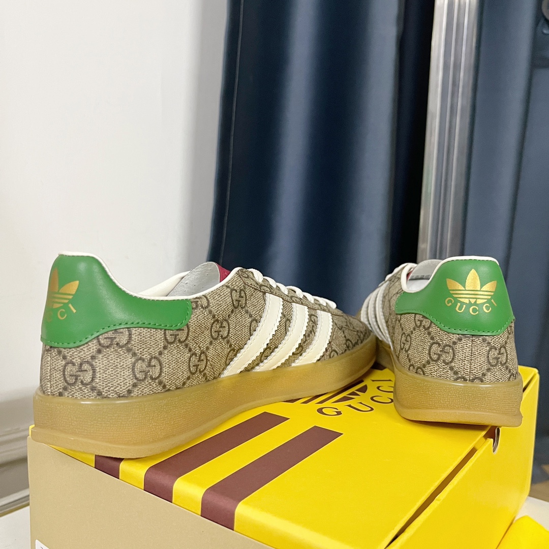 adidas gucci スニーカー激安通販 運動 adidas x Gucciコラボ ランニング カップル 防滑 カジュアル 花柄 ブラウン_9