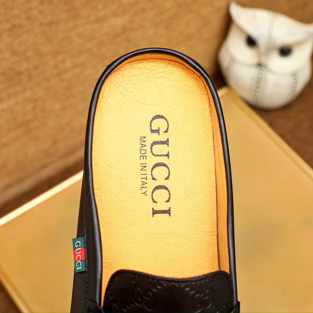 gucci アディダス サンダル偽物 スリッパ 牛革 ドッドシューズ 紳士靴 イタリア カジュアル 脱ぎ履きやすい ブラック_7