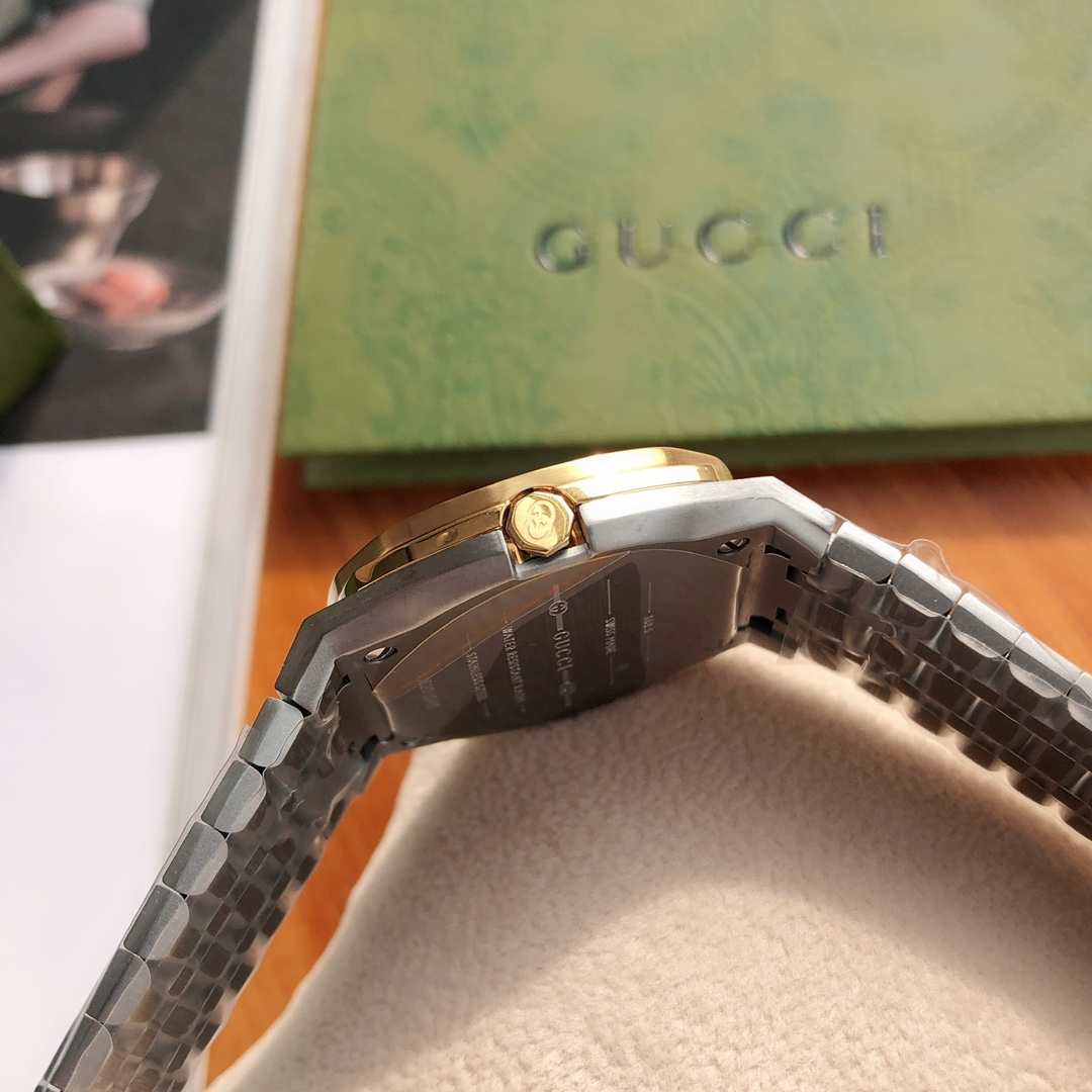 gucci メンズ 腕時計Ｎ級品 ウォッチ ファッション simple 防水 スチールバンド うで時計 メンズ 2色可選 イエロー_6