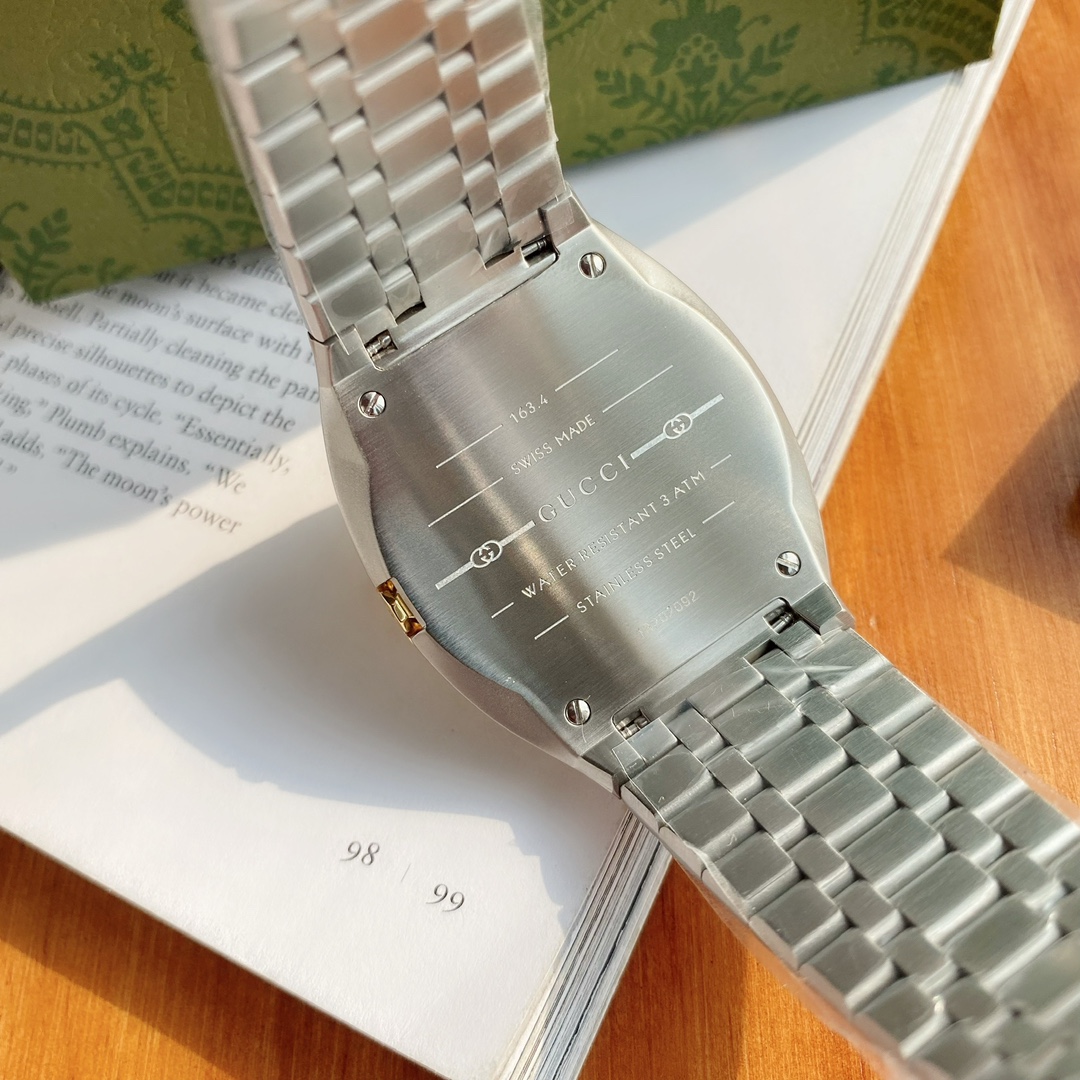 最新の2024年 gucci の 腕時計偽物 ウォッチ ファッション 薄い 防水 型番YA163405うで時計 メンズ イエロー_8
