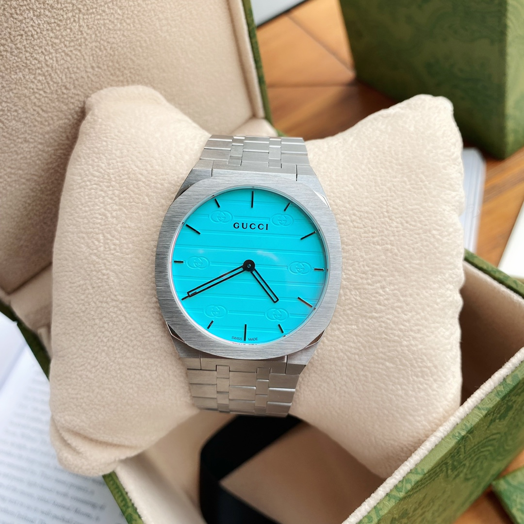 グッチ メンズ 腕時計スーパーコピー ウォッチ カラフル 防水 うで時計 超薄い 6㎜ メンズ ブルー_3