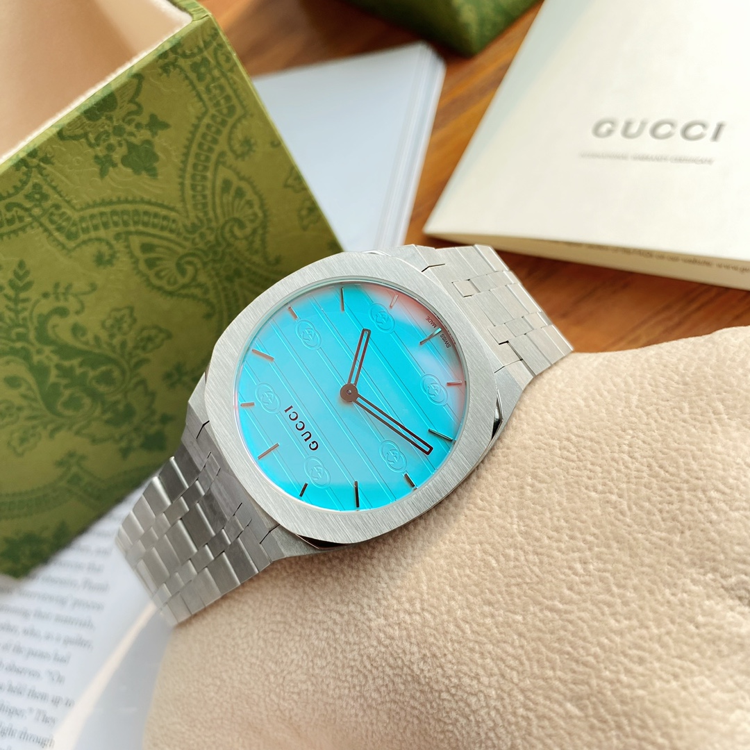グッチ メンズ 腕時計スーパーコピー ウォッチ カラフル 防水 うで時計 超薄い 6㎜ メンズ ブルー_5