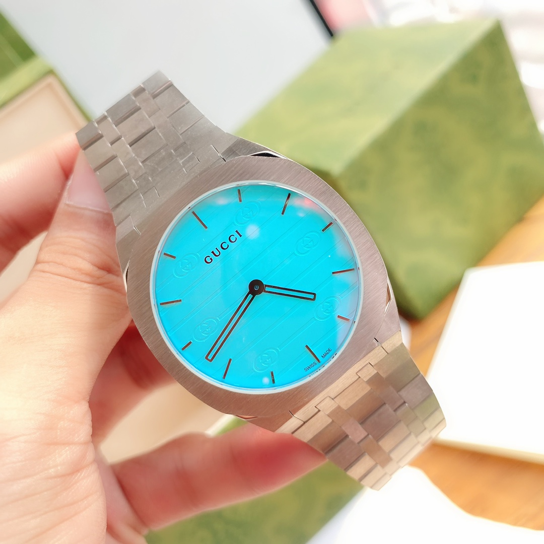 グッチ メンズ 腕時計スーパーコピー ウォッチ カラフル 防水 うで時計 超薄い 6㎜ メンズ ブルー_6