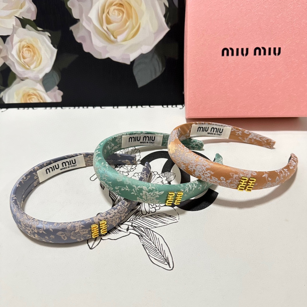 miumiuカチューシャ値段スーパーコピー 髪留め シルク ヘアバンド 少女感 中国風 刺繍 花柄 3色可選 ブルー_9