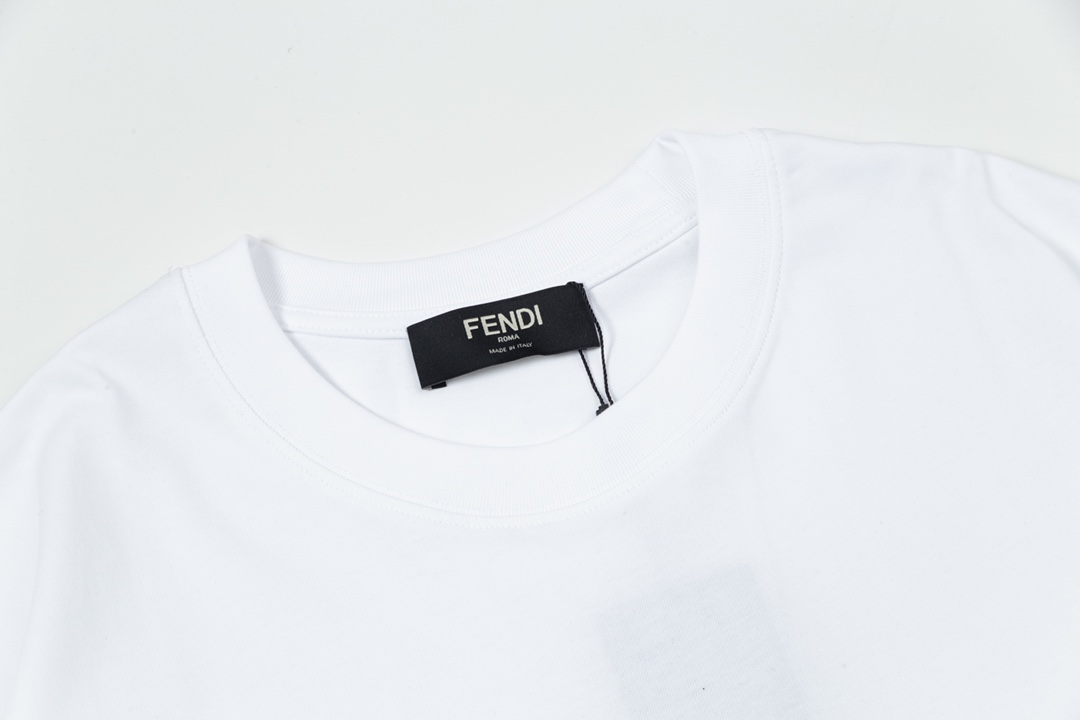 fendit シャツ メンズ偽物 トップス 綿100% カードローンプリント 短袖 Tシャツ ロゴ 個性的 男女兼用 ホワイト_2