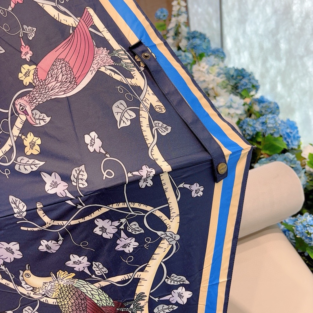 gucci 傘と雨激安通販 カラフル かさ 日焼け止めかさ 遮光 UVカット100％ 紫外線防止 三つ折り 2色可選 ブルー_9