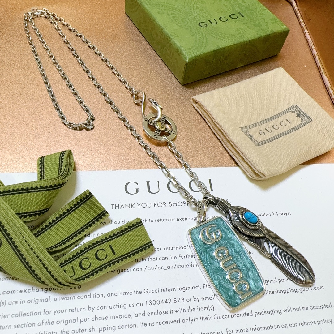 ゆう た ゴローズ 値段Ｎ級品 羽のペンダント ゴローズとグッチのコラボ gucciロゴ 人気新作 パンクロッカー シルバー_4