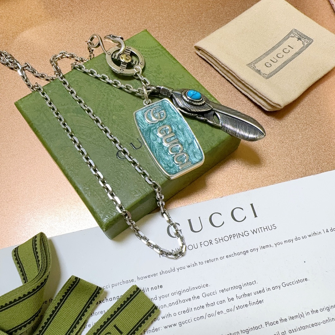 ゆう た ゴローズ 値段Ｎ級品 羽のペンダント ゴローズとグッチのコラボ gucciロゴ 人気新作 パンクロッカー シルバー_5