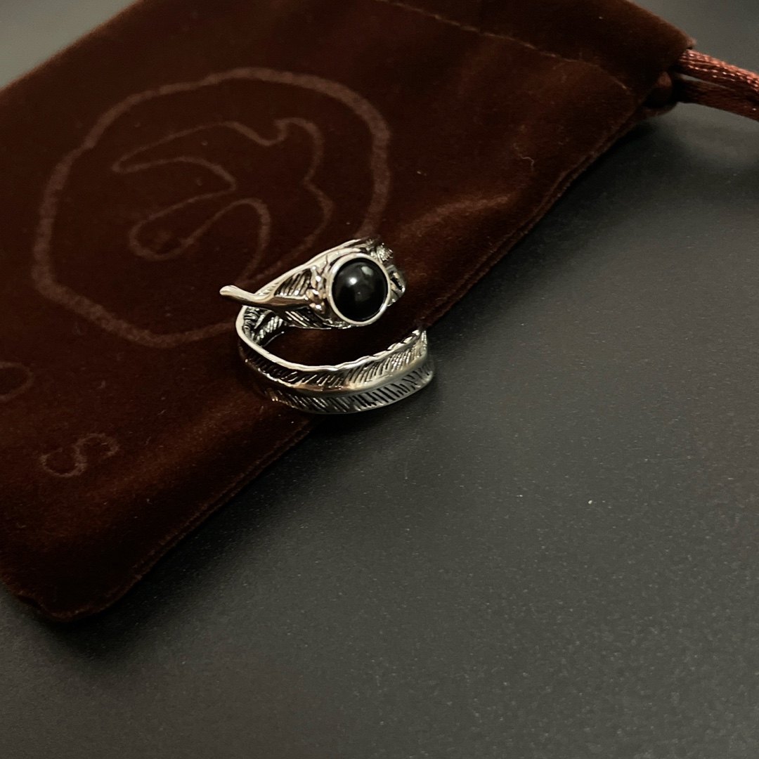 ゴローズ 指輪偽物 リング 手作り パンクロッカー 男女兼用 高級品 シンプル 羽形 一番安い シルバー_2