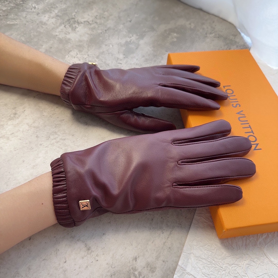 手袋 ミトン ブランドＮ級品 グローブ 全指 ファッション 保温性 裏起毛  暖かい 柔らかい レザー レディース レッド_2