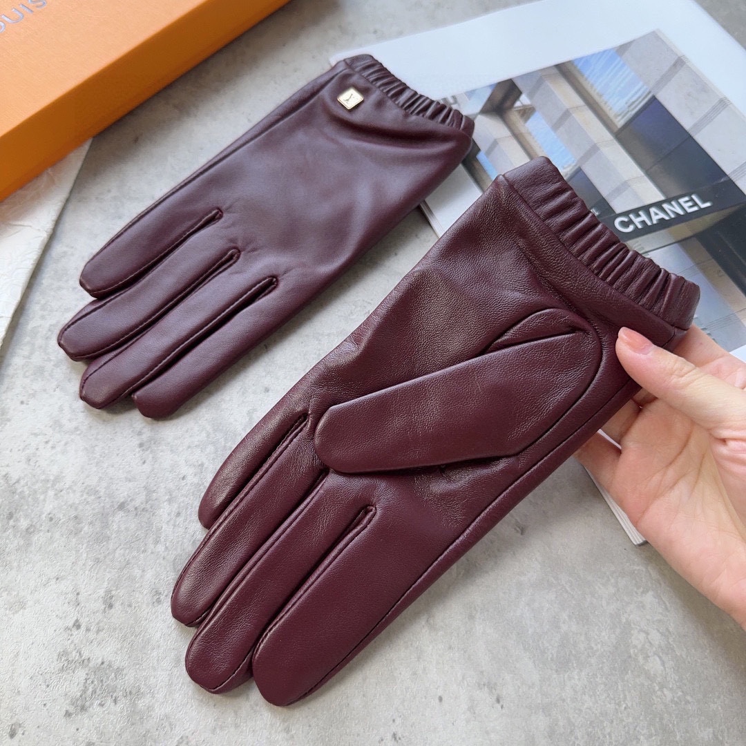 手袋 ミトン ブランドＮ級品 グローブ 全指 ファッション 保温性 裏起毛  暖かい 柔らかい レザー レディース レッド_5