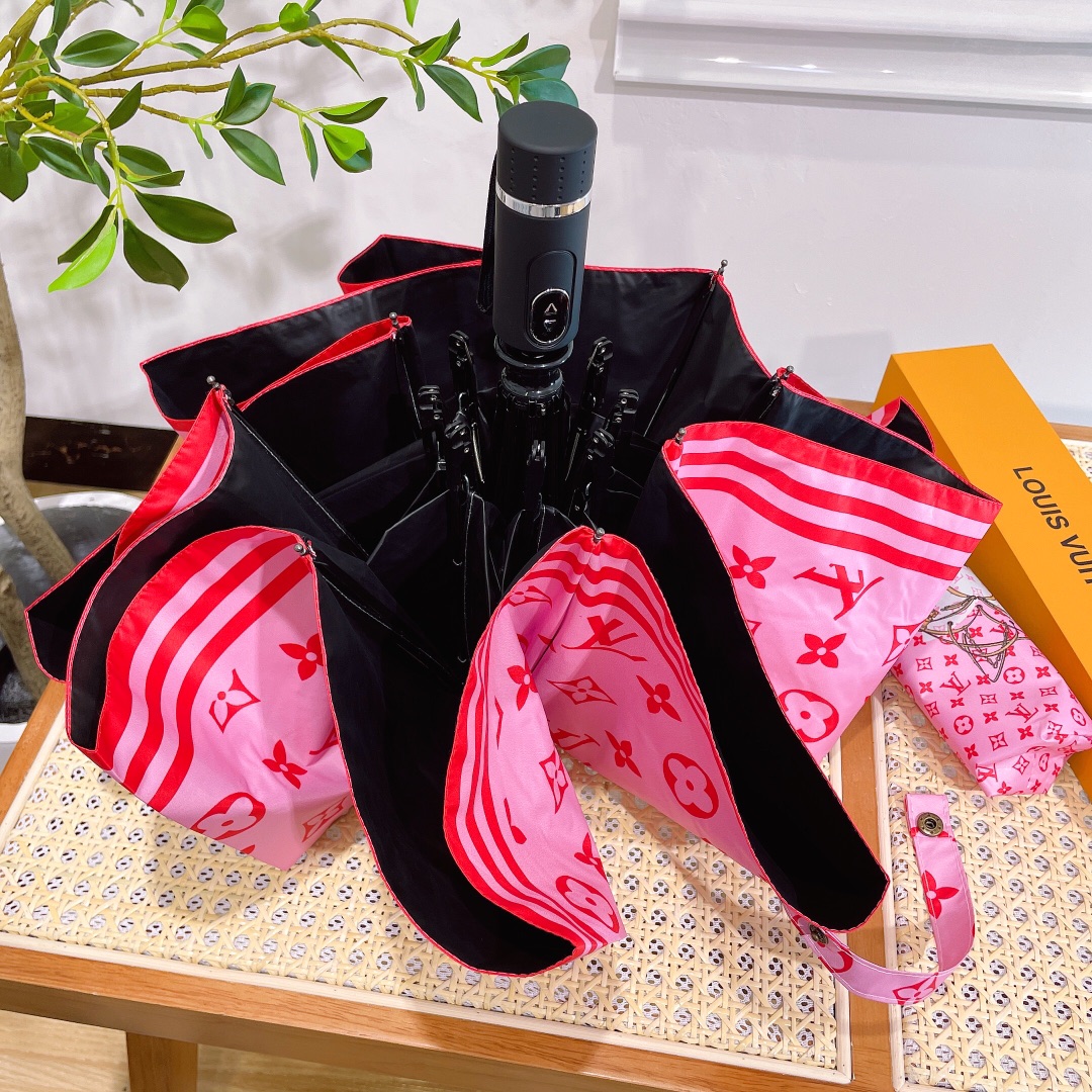 ルイヴィトン折りたたみ傘偽物 折り畳み傘 遮光 軽量 かわいい プリント 日傘 雨傘 ファッション ピンク_7