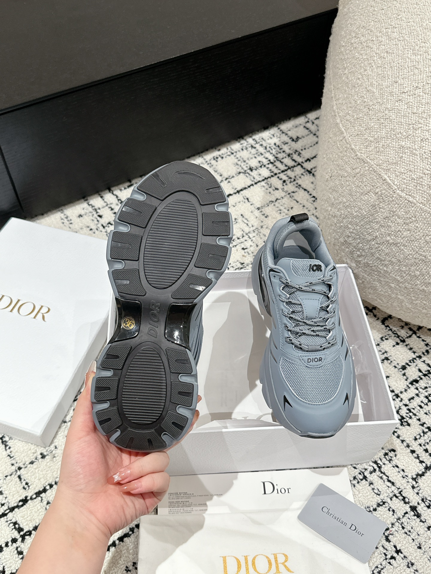 2024年新品 dior メンズ スニーカースーパーコピー ランニング ダッドスニーカー B30 運動 通気性いい ブルー_8