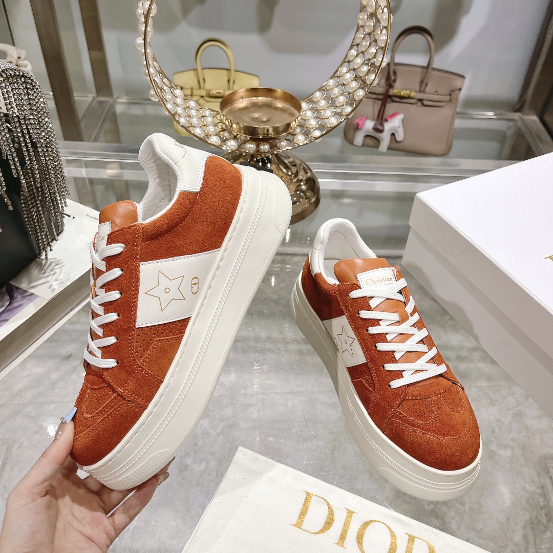 dior ハイカット スニーカー偽物 ランニング 軽量 カジュアルシューズ 運動 夏 通気性いい レディース レッド_4