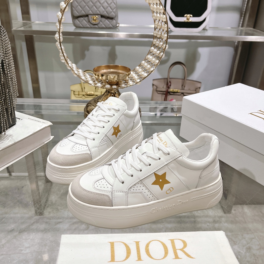 人気流行品 dior スニーカー ハイカットコピー ランニング 軽量 カジュアルシューズ 運動 厚い底 レディース ホワイト_1