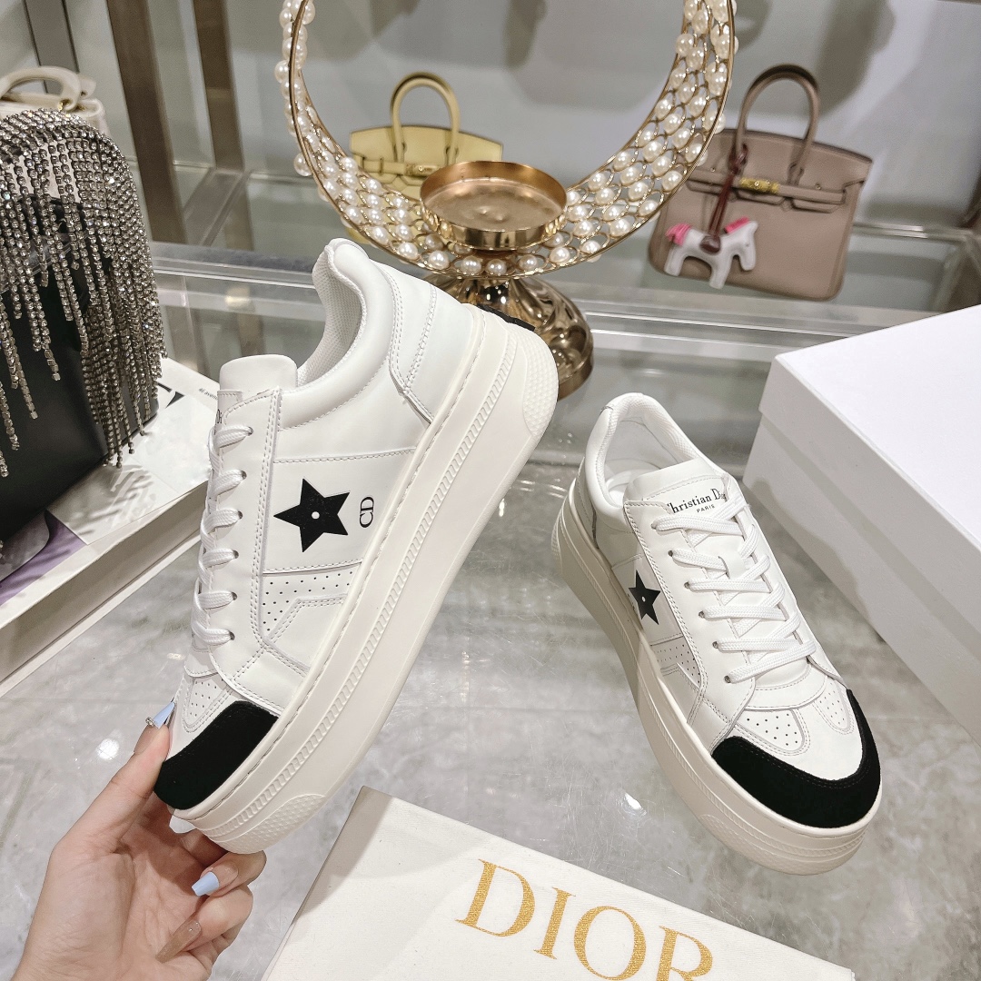 dior レディース スニーカー偽物 ランニング 軽量 爆買いできる品質保証 運動 厚い底 レディース ホワイト_4